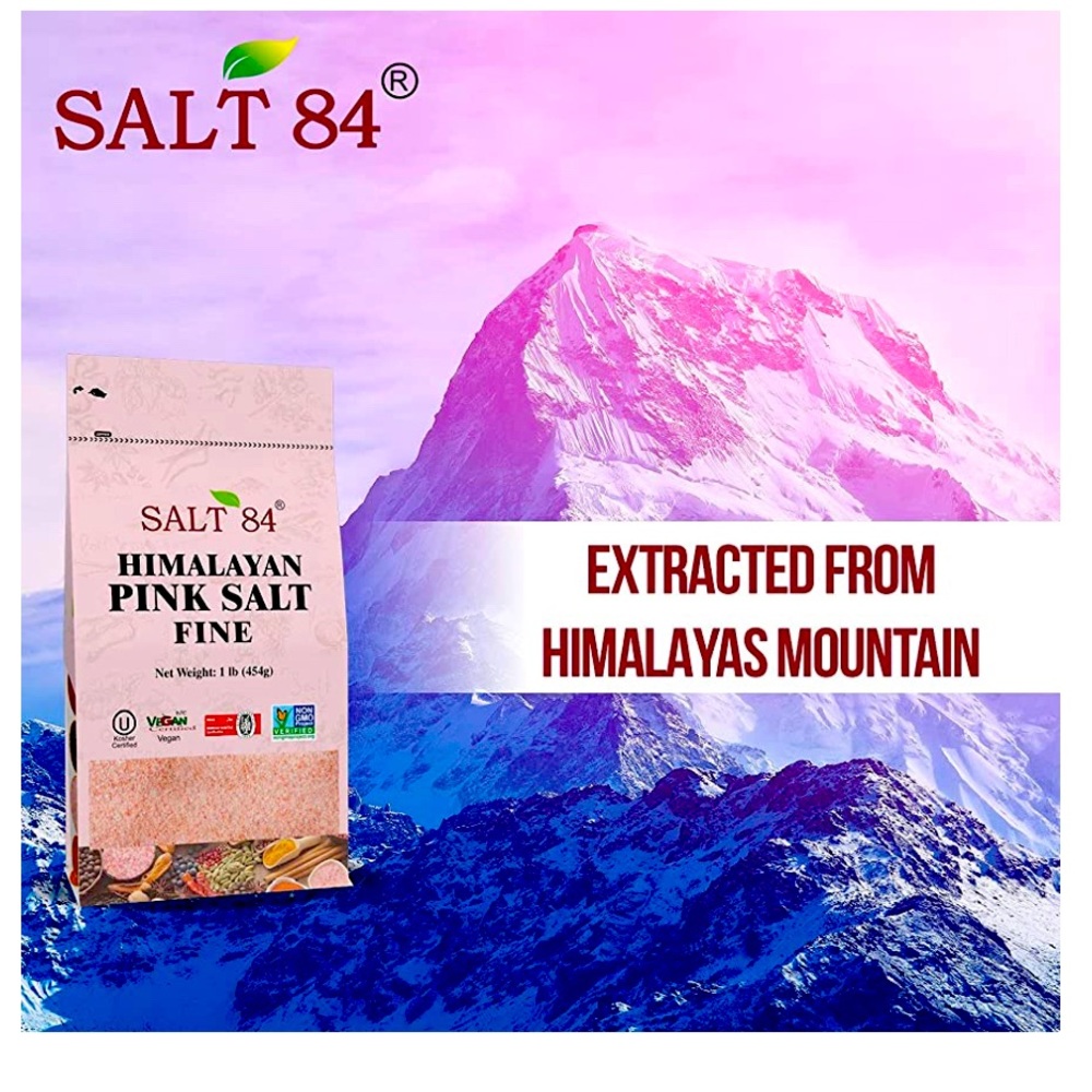 SALT 84 Himalayan Chef Pink Salt, Fine Grain, 1 Pound